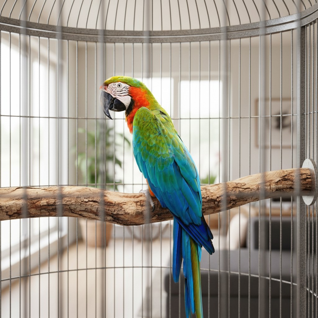 Natural Wood Bird Perch Stand Toy for Parrots - Safety & Comfort in Three Sizes