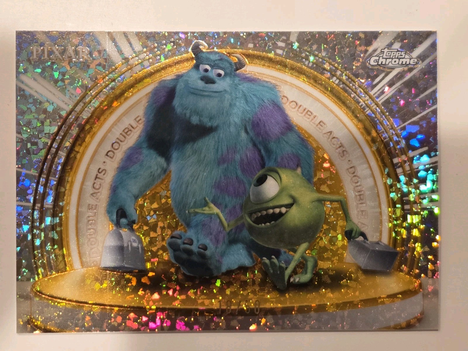 Sulley & Mike Wazowski 2025 Topps Chrome Gold Pixar Double Acts 18/50 🔥 🔥!!!!!