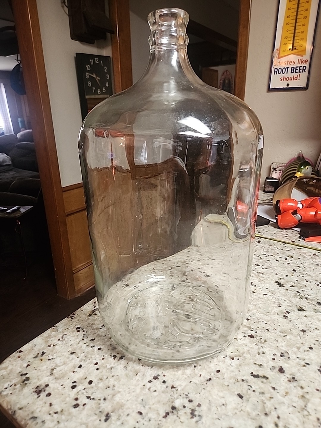 VTG Clear Glass Jug Water Bottle Crisa Mexico Embossed 5 Gallon #2