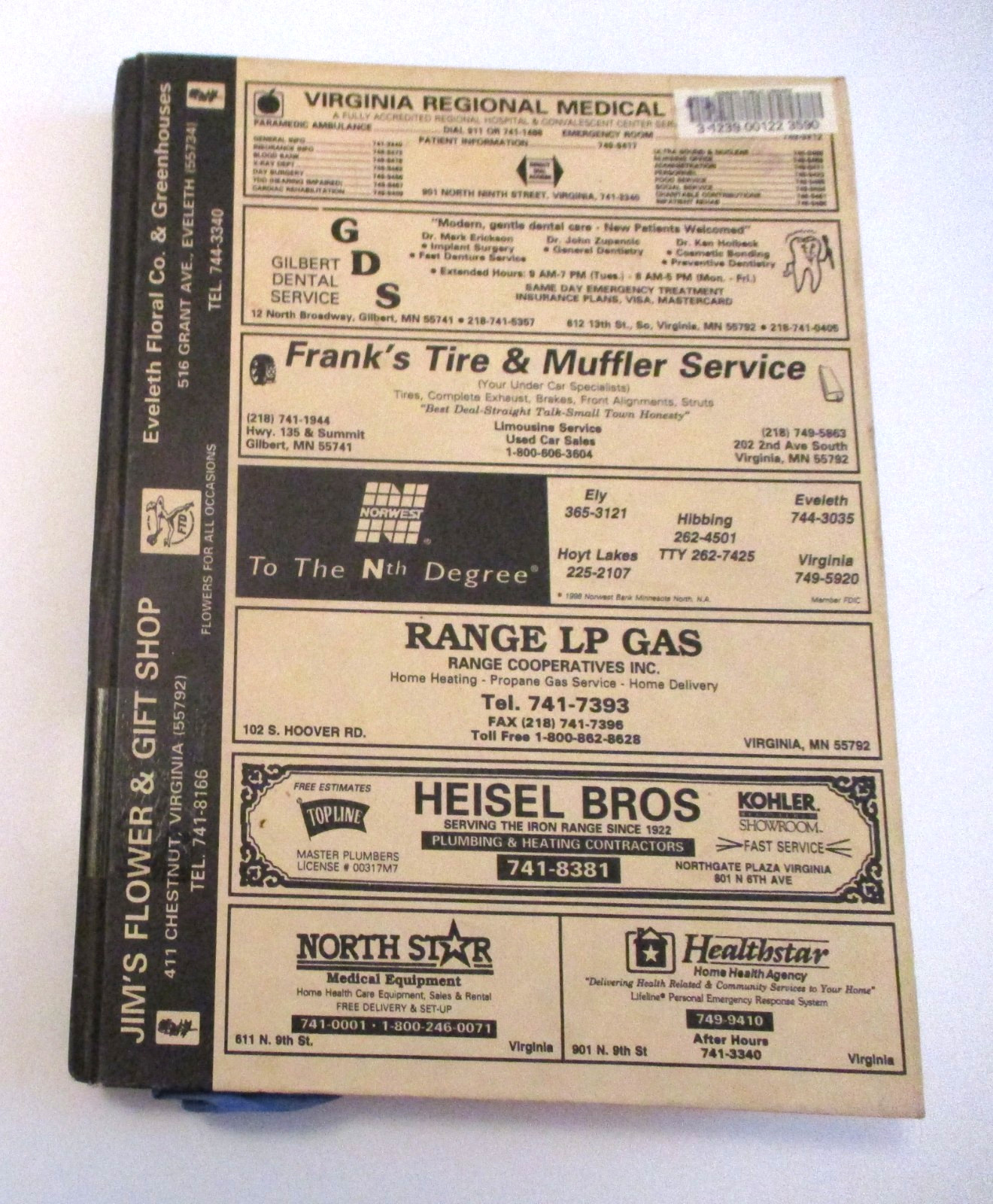 VINTAGE 1998 POLK'S VIRGINIA IRON RANGE MINNESOTA CITY DIRECTORY ~ GENEALOGY