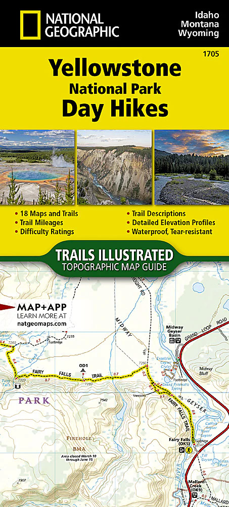 Yellowstone National Park Day Hikes: Map #1705