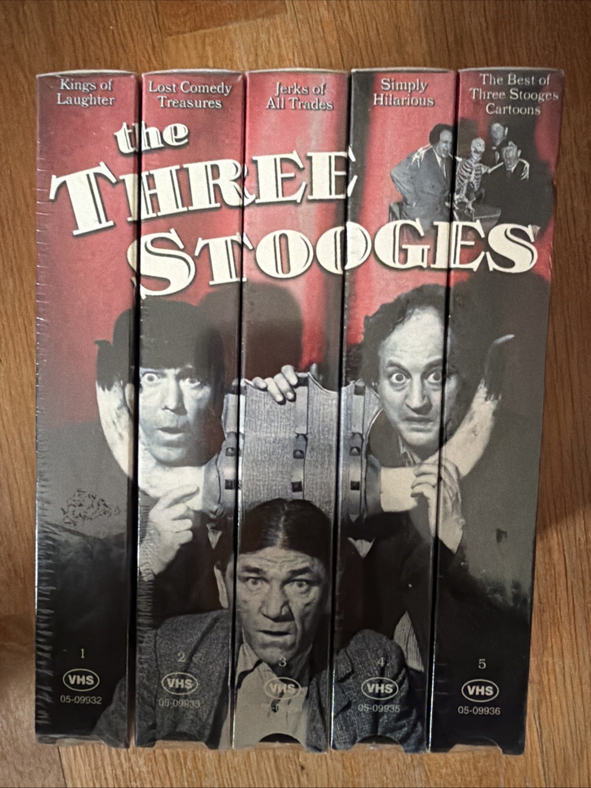 Three Stooges Collector Series 5 Pack VHS Tapes Lost Comedy Treasures-4 Sealed*