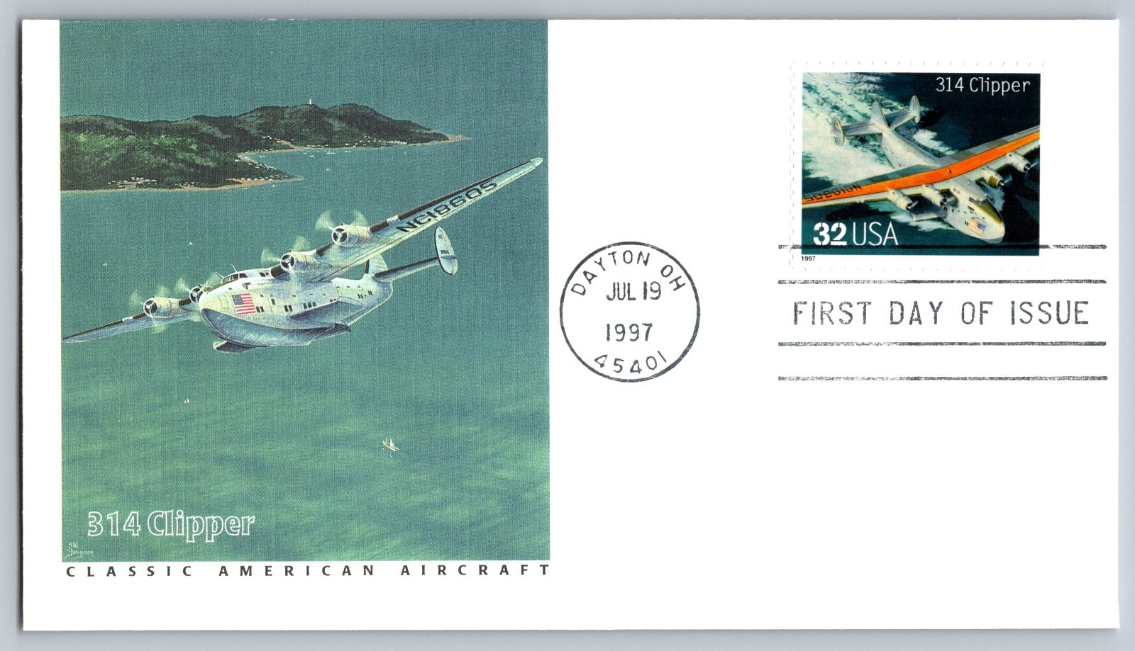 1997 Fleetwood Classic American Airplanes 314 Clipper  FDC