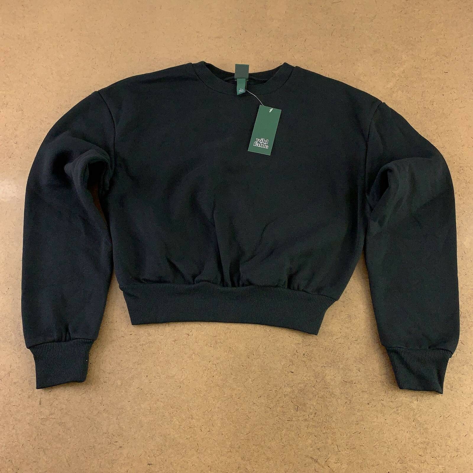 Wild Fable Womens Pullover Sweater Black Long Sleeve Crew Neck S New