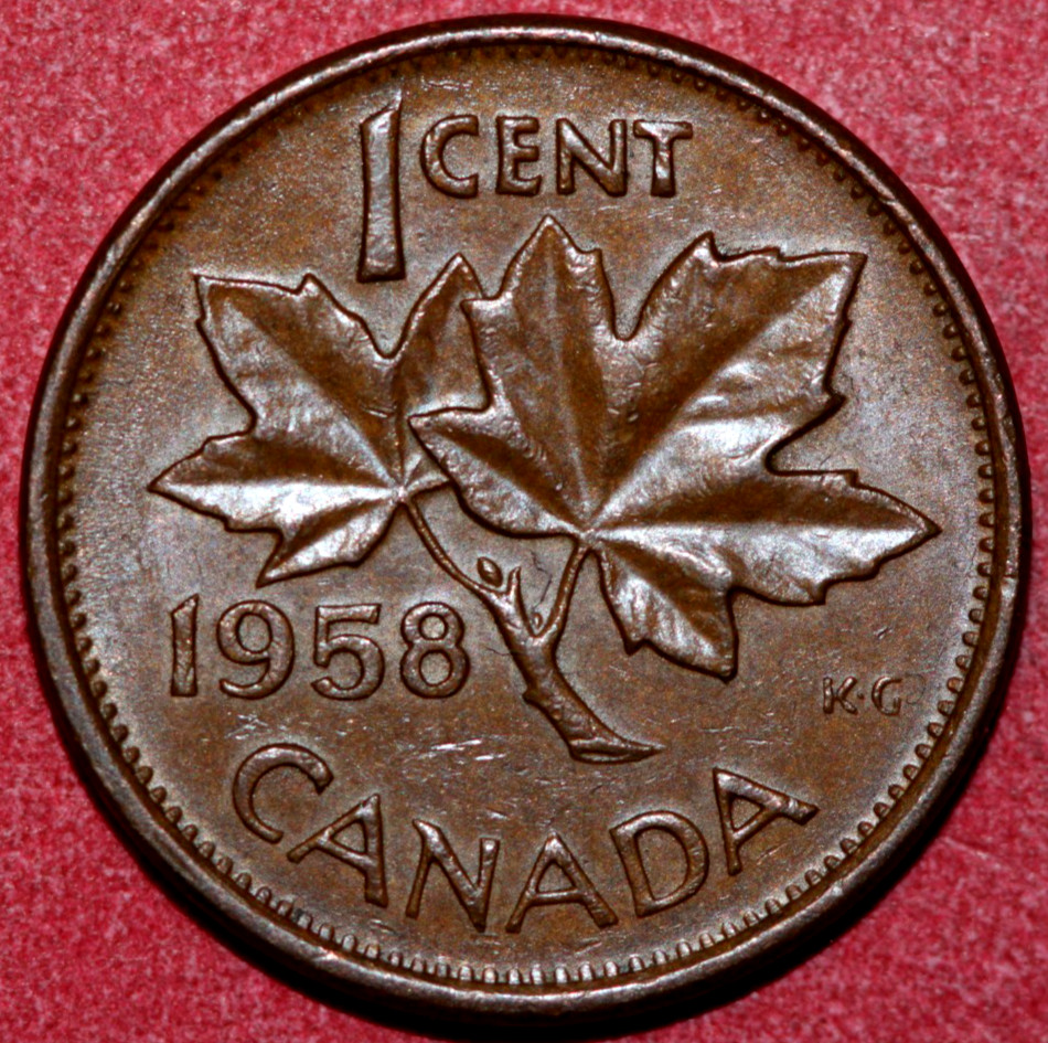 Canada  1958   Cent  Elizabeth II   19mm