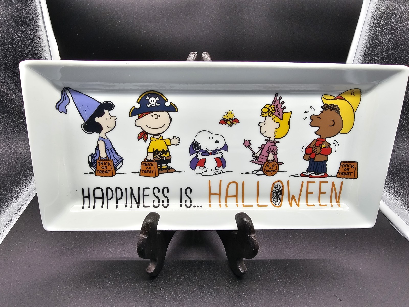 Peanuts Kitchen Peanus Happiness Is Halloween Ceramic Serving Platter