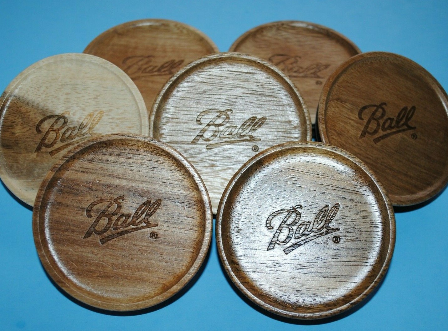 *1* BALL® WOODEN LID FITS REGULAR~MOUTH MASON CANNING JAR STORAGE ~ ACACIA WOOD