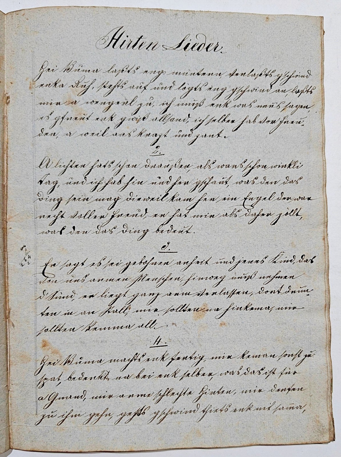 Liederbuch Hirtenlieder Neujahrslied Bavaria Volkslieder Music Handwriting 1850