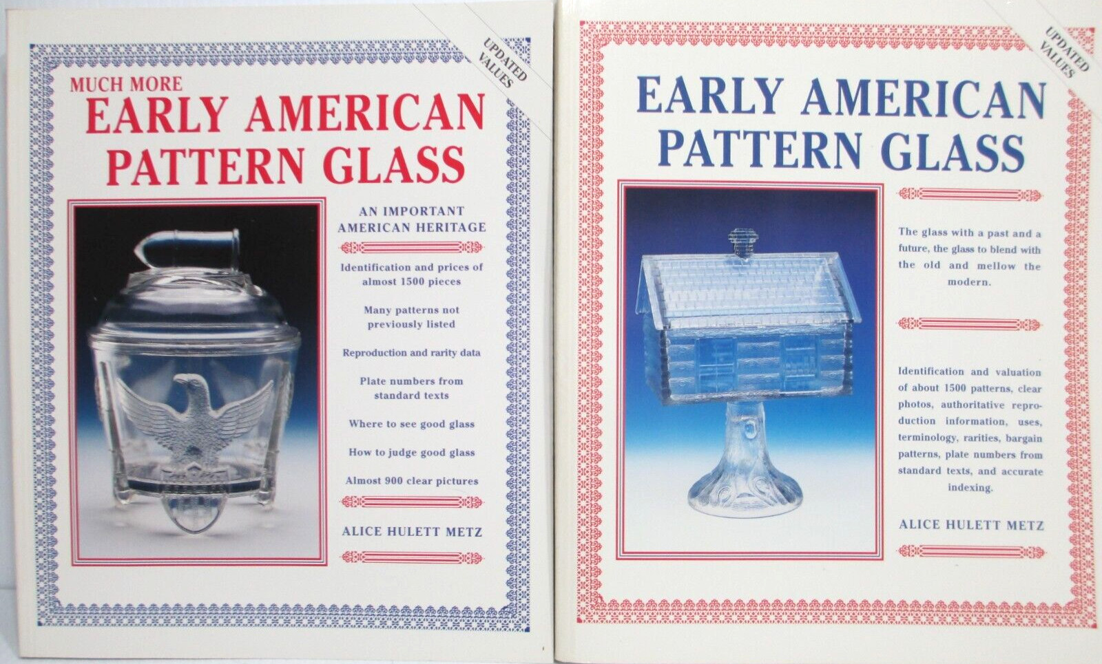 Early American Pattern Glass & Much More Books Metz 2 Volumes Paperback 2000