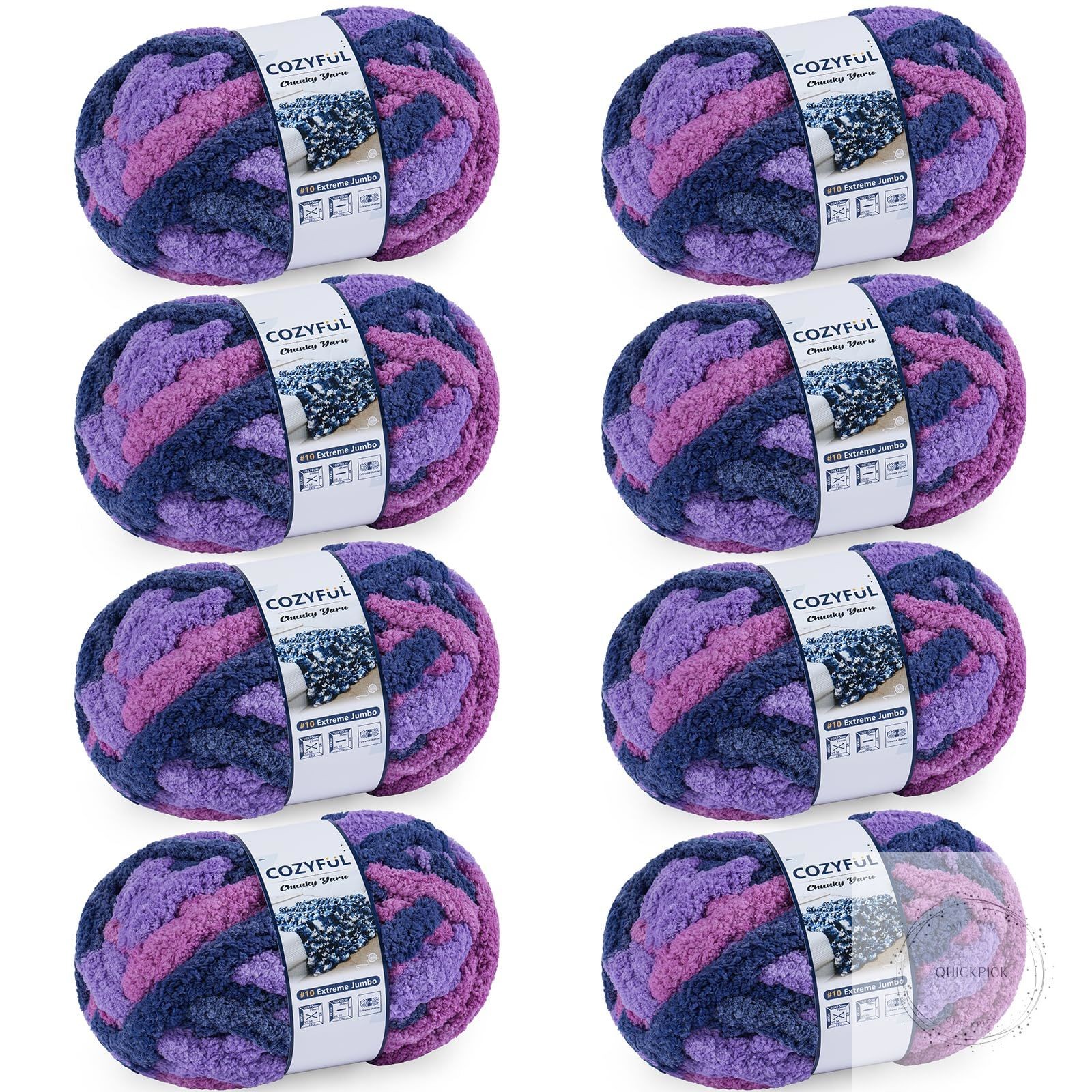 Chunky Yarn for Hand Knitting - #10 Chunky Chenille Blanket Yarn Jumbo Big Thick