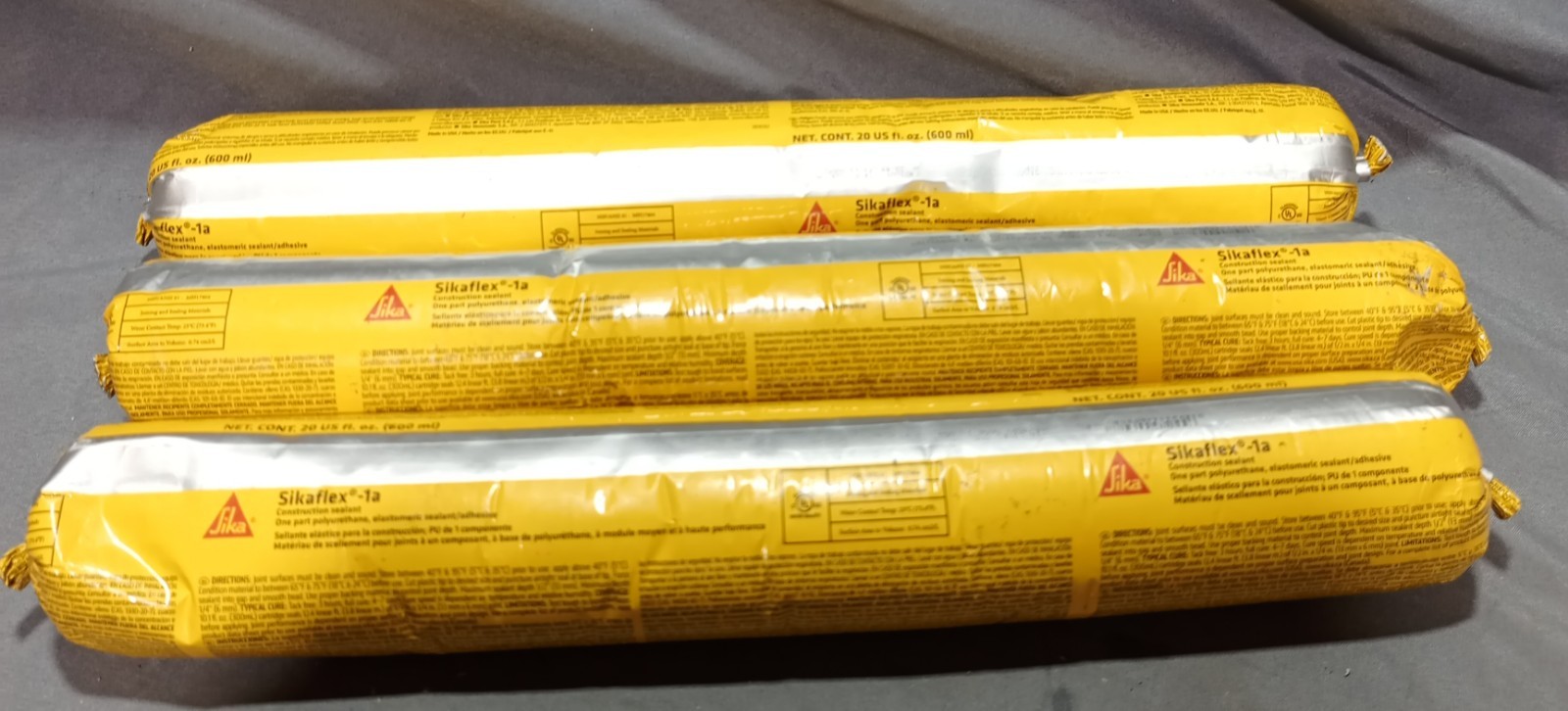 Lot Of 3 Sikaflex -1A 20 Fl Oz Each Limestone