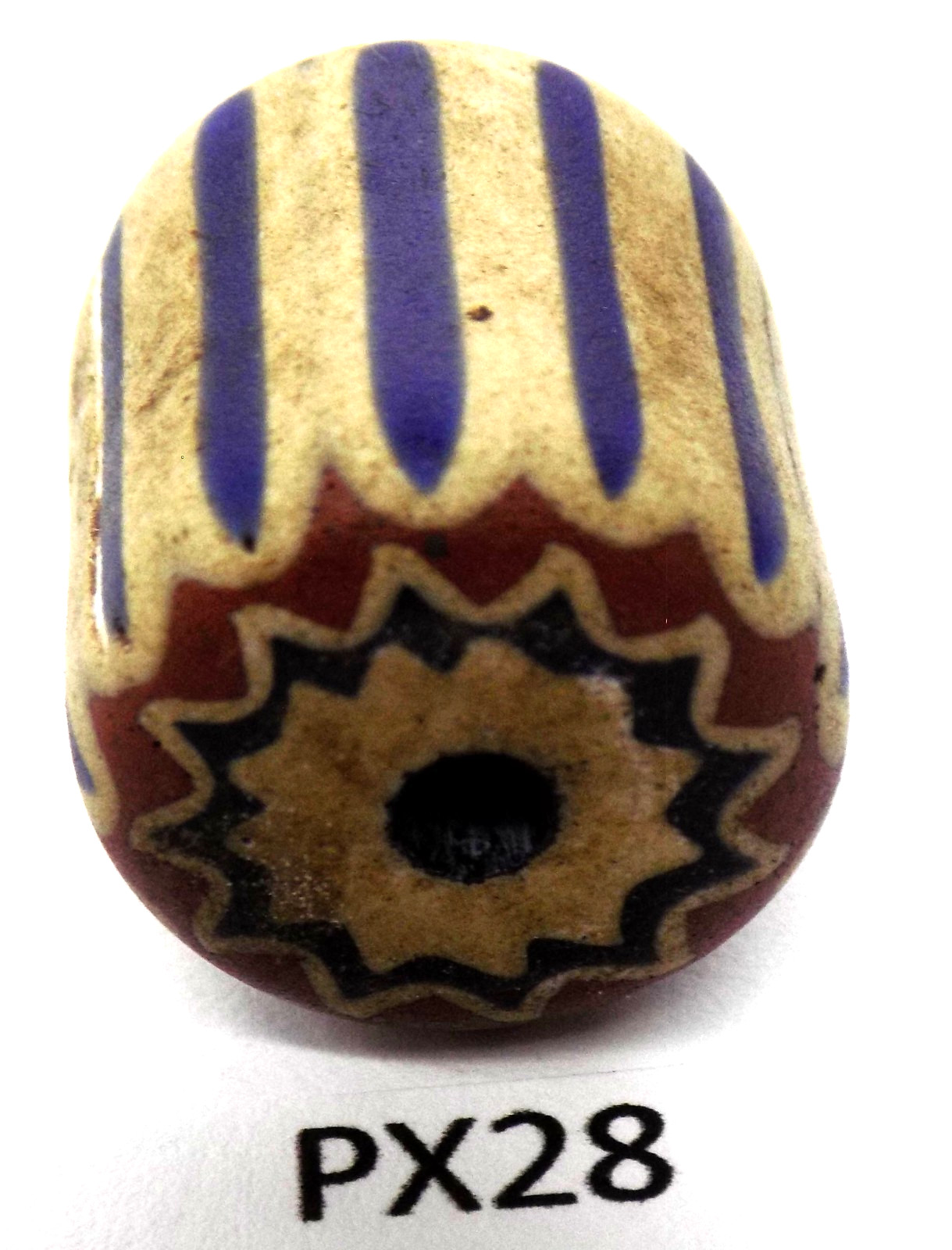 Authentic Original Antique Venetian Chevron Trade Bead African PX28 Bg 44