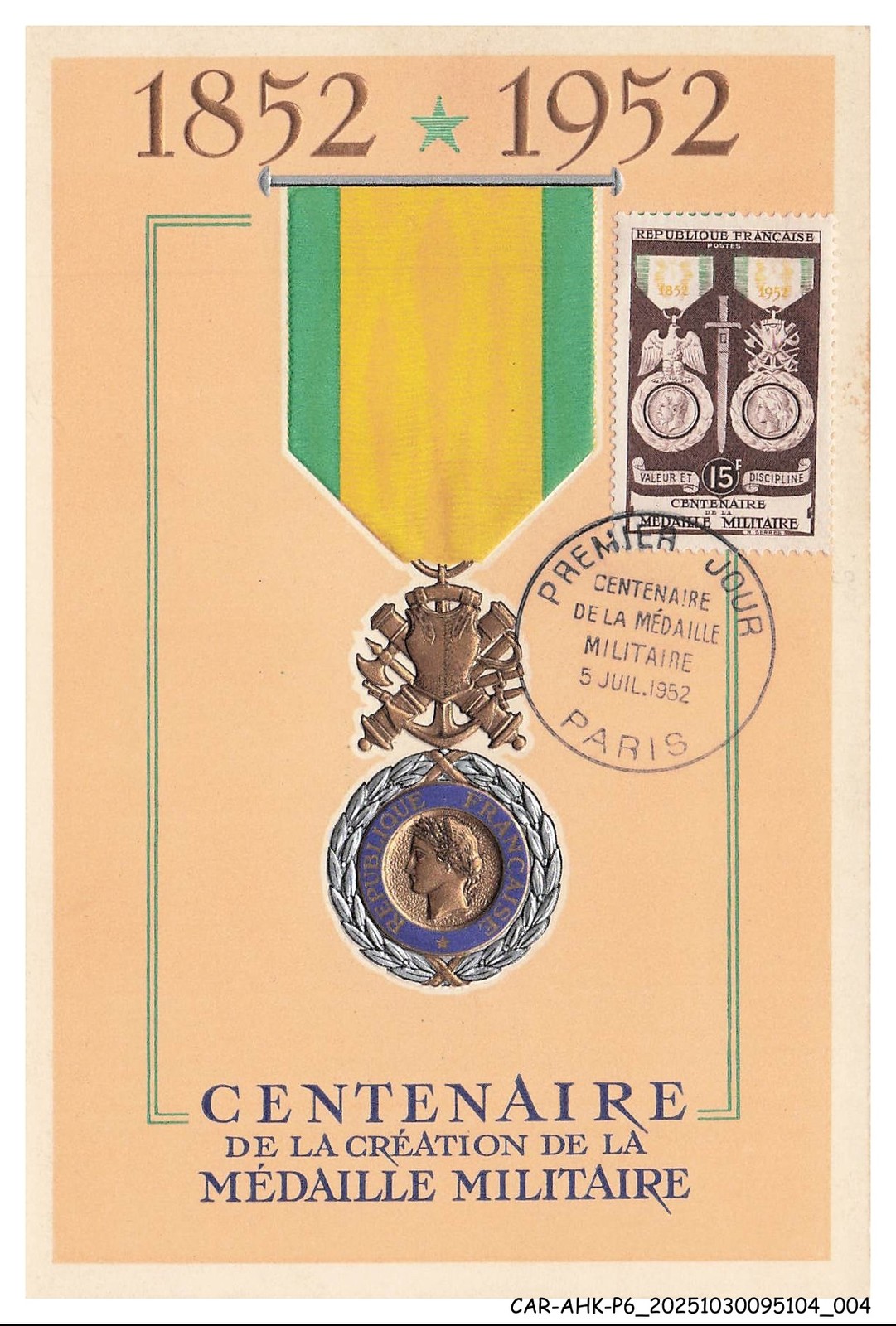 CAR-AHKP6-0343-MAXIMUM Cards - Centennial Of The Creation Of The Medal Mil