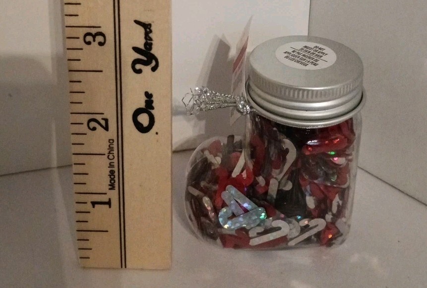 Recollections Iridescent Red Silver Christmas Glitter Stocking Shapes 