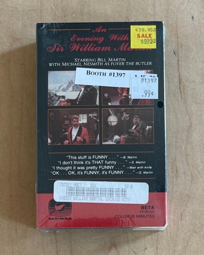 AN EVENING WITH SIR WILLIAM MARTIN 1981 Comedy Satire Sealed Betamax Nesmith