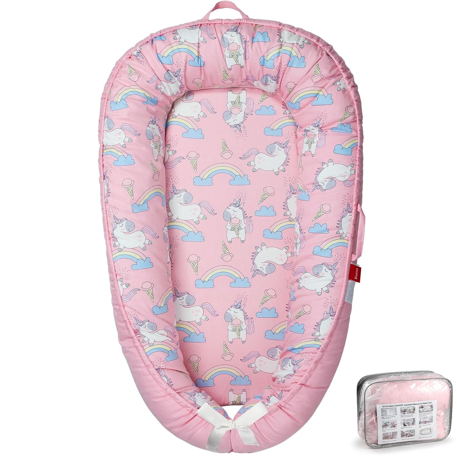 Baby Lounger - Breathable & Soft Baby Nest, Portable and Lightweight Tummy Time 