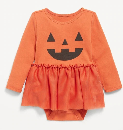 NWT Old Navy Girls Halloween Pumpkin Bodysuit Dress Tutu u pick size