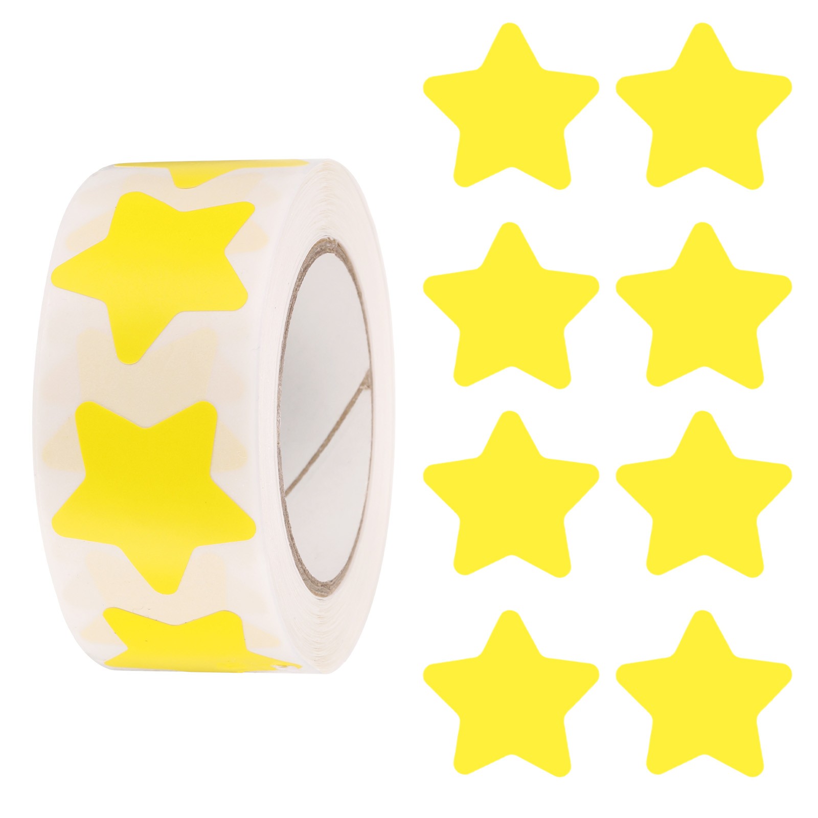 Star Stickers Roll 1 Inch, 500pcs Adhesive Star Labels for DIY Crafts, Yellow