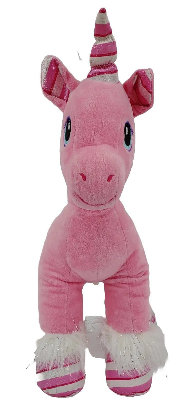 Build A Bear Pink Unicorn Candy Cane Swirl Stuffed Animal BAB 17"