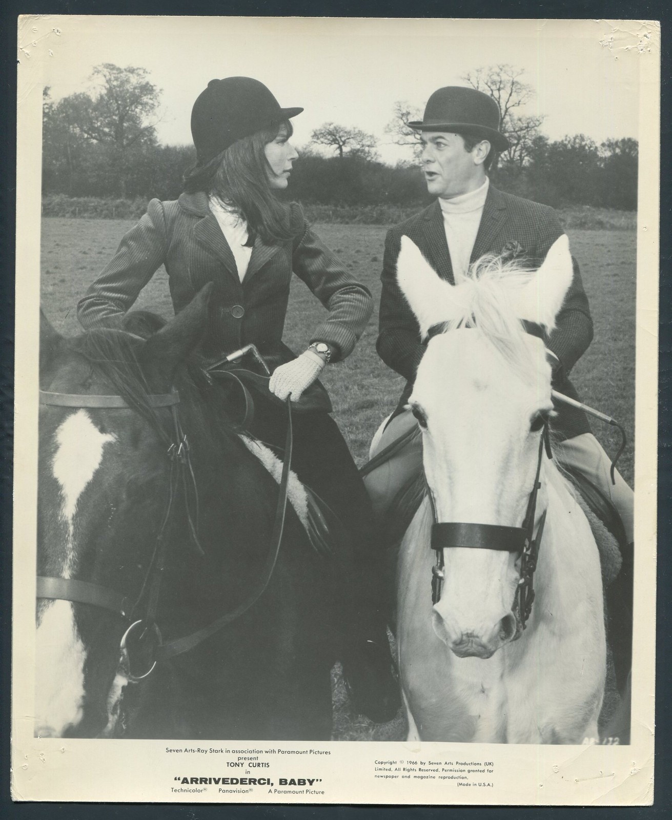 FENELLA FIELDING TONY CURTIS in Arrivederci Baby '66 HORSES