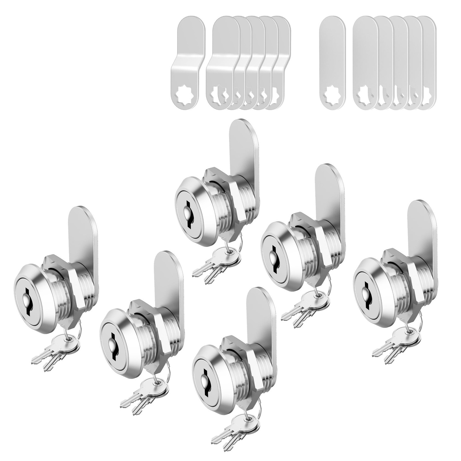 6 Pcs Cabinet Locks with Keys, 5/8" Cam Locks keyed Alike, RV Lock for Storag...