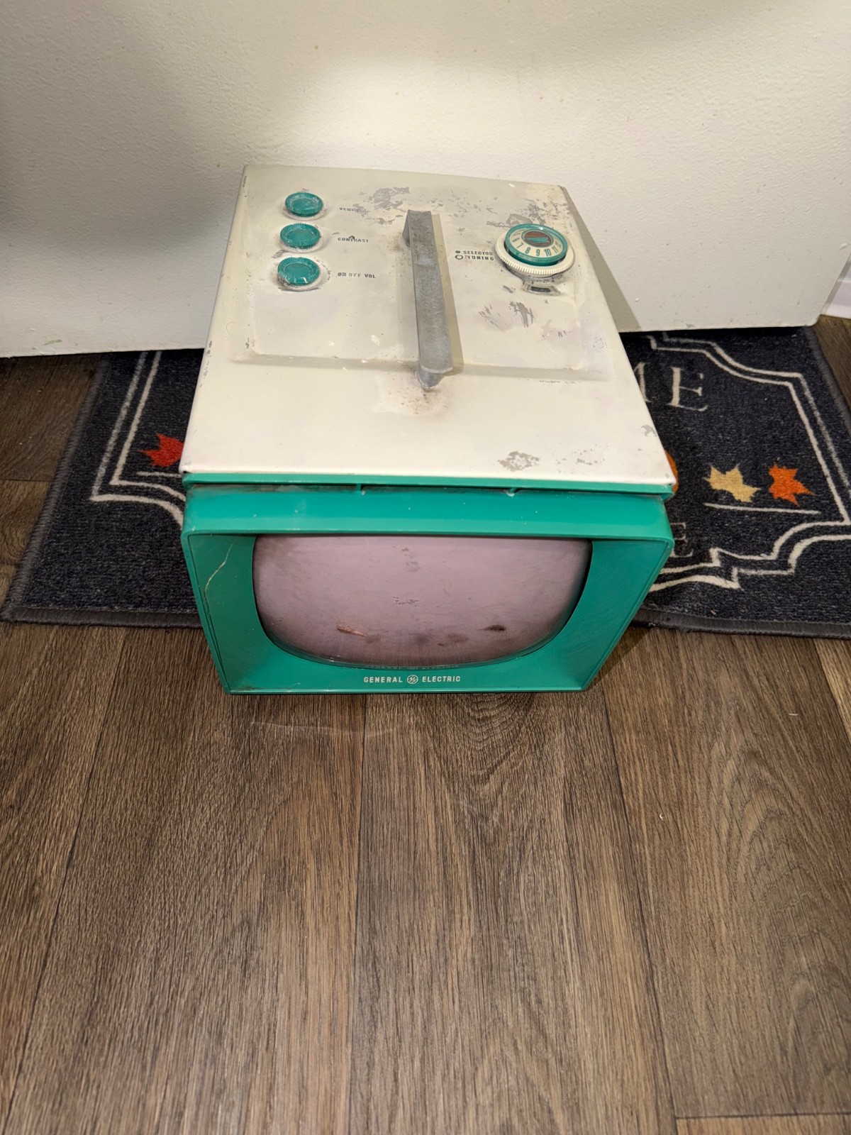 vintage General Electric portable television from the late 1950s