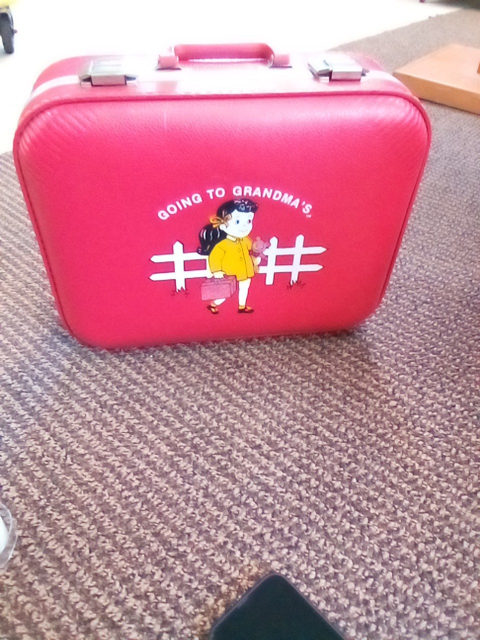 Vintage Trojan Luggage Company Child's Suitcase 1950's to 1960's Red