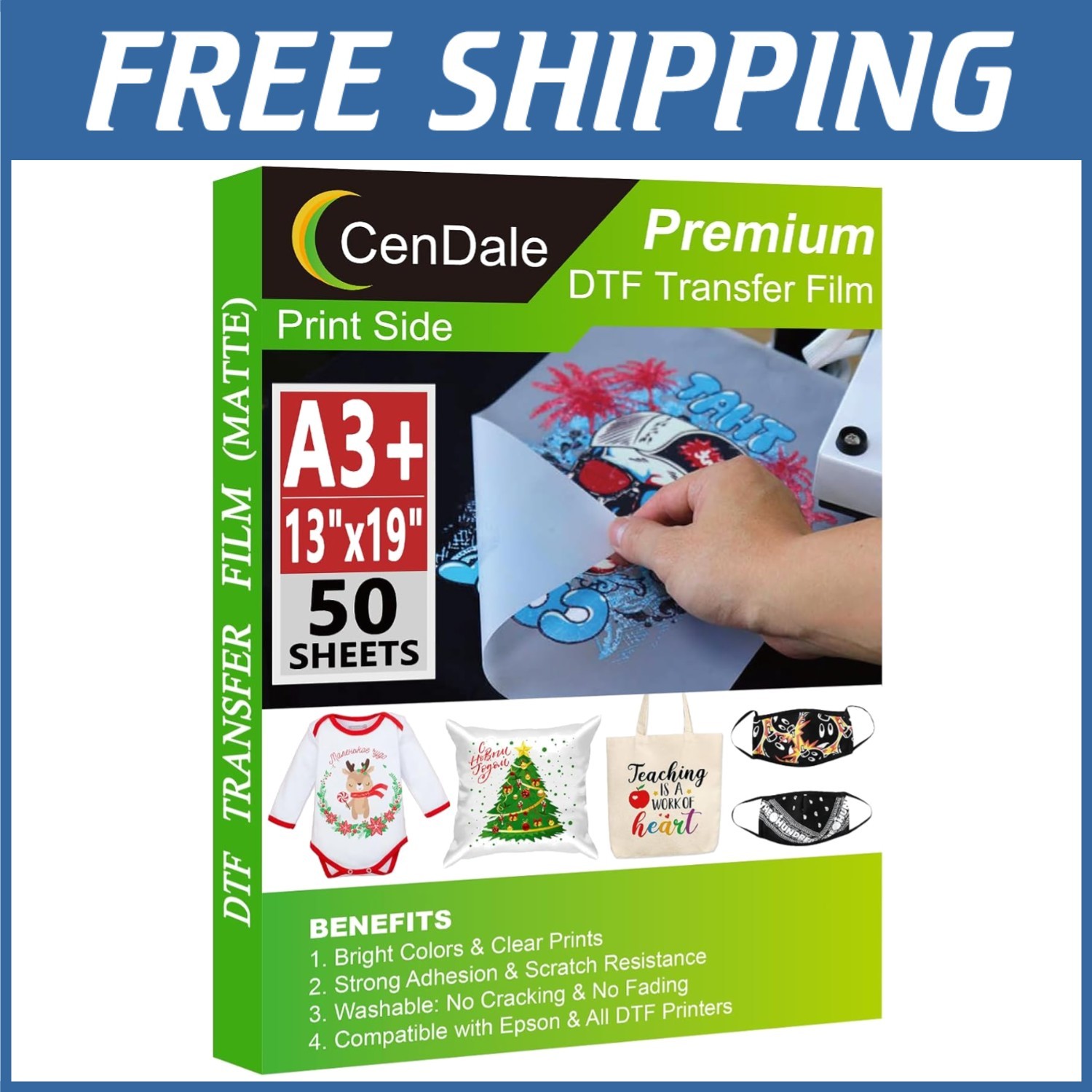 A3 Plus 13"x19" DTF Transfer Paper - 50 Sheets for T-Shirts