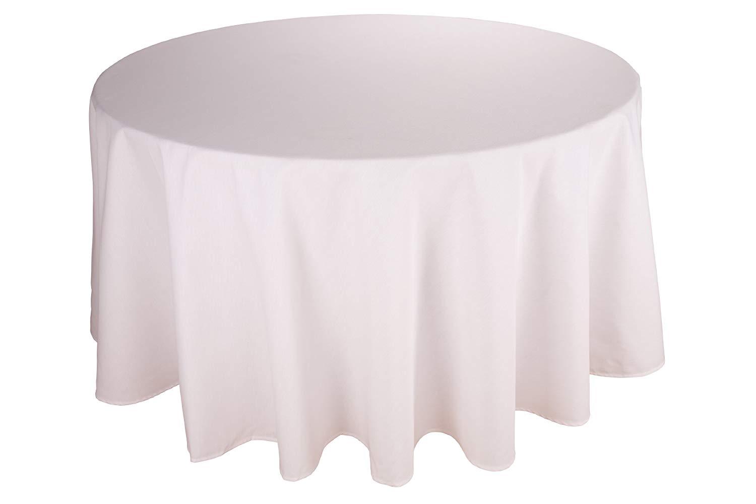 Set of 3 Cotton Blend 72-Inch Round Tablecloths, White