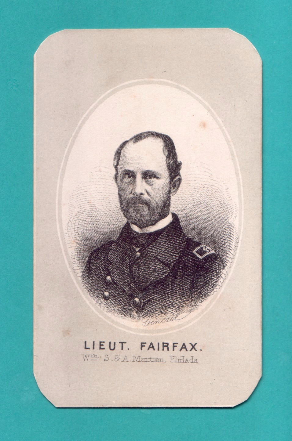 LIEUT. FAIRFAX VISITING CARD CALLING CARD BUSINESS CARD