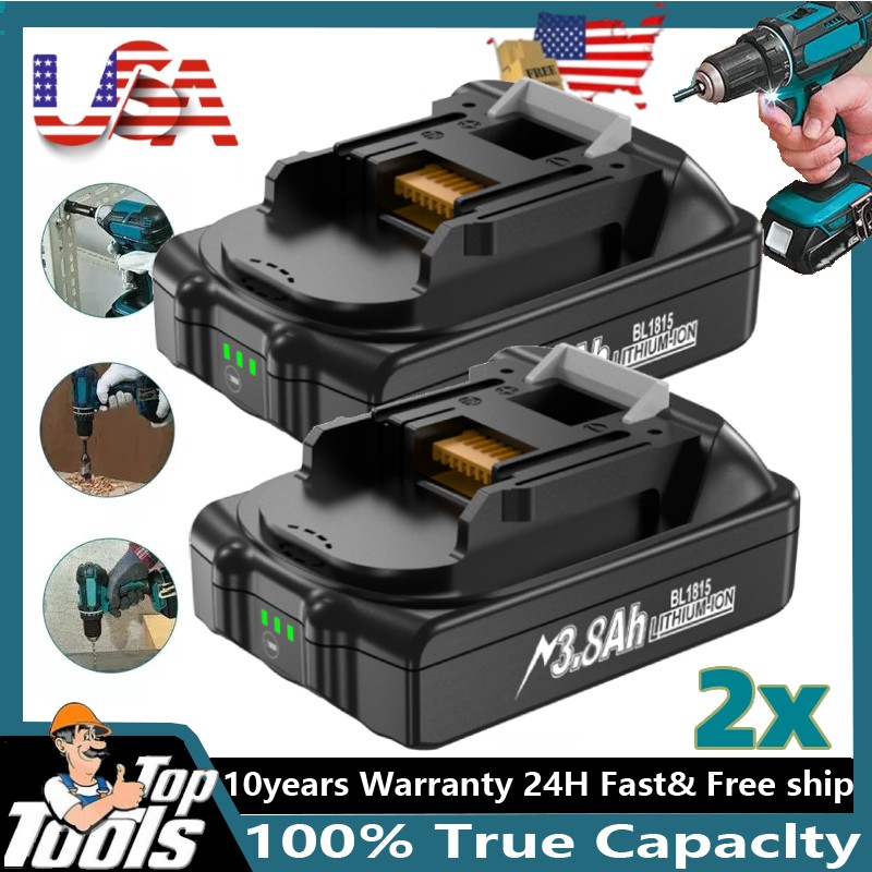 2X 18V For Makita 3800mAh Battery LXT Lithium-Ion BL1830 BL1850 BL1860 tool