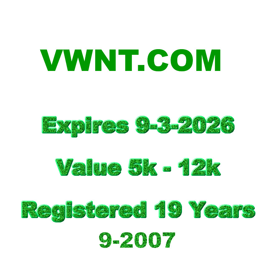 VWNT.COM - Very Old Domain - Well Below Market - LLLL.COM