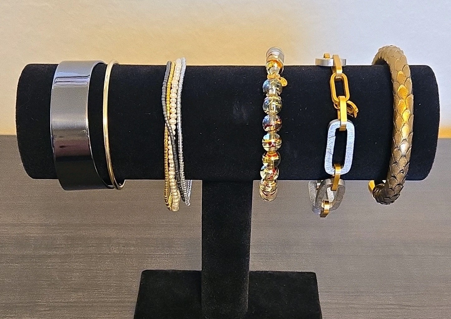 Rustic Cuff 5-Piece Mixed Lot Fashion Bracelets & Bangles Gold Silver