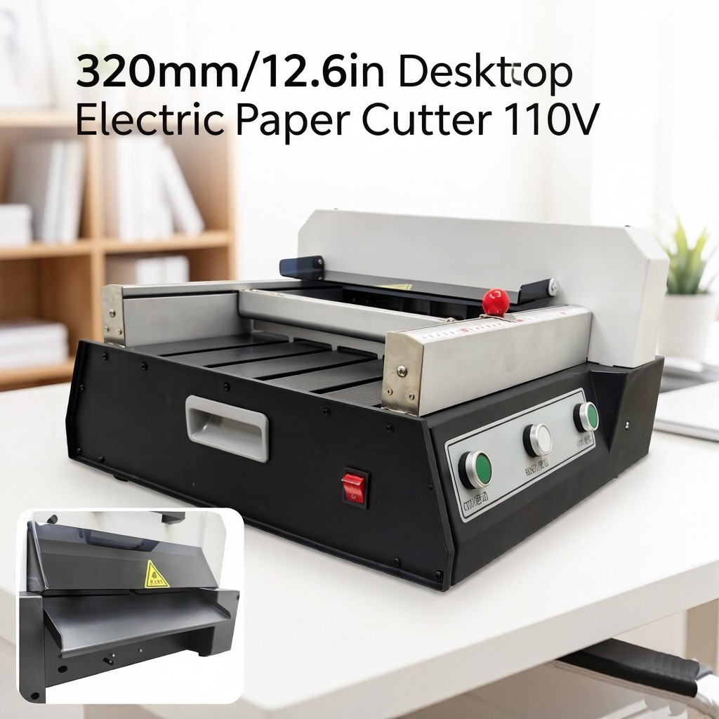 320mm/12.6in Desktop Electric Paper Cutter Guillotine Paper Trimmer Office 110V