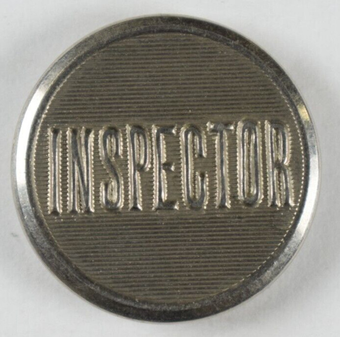1870s-90s Original Inspector Railroad Employee Worker Uniform Button Fab! C3M