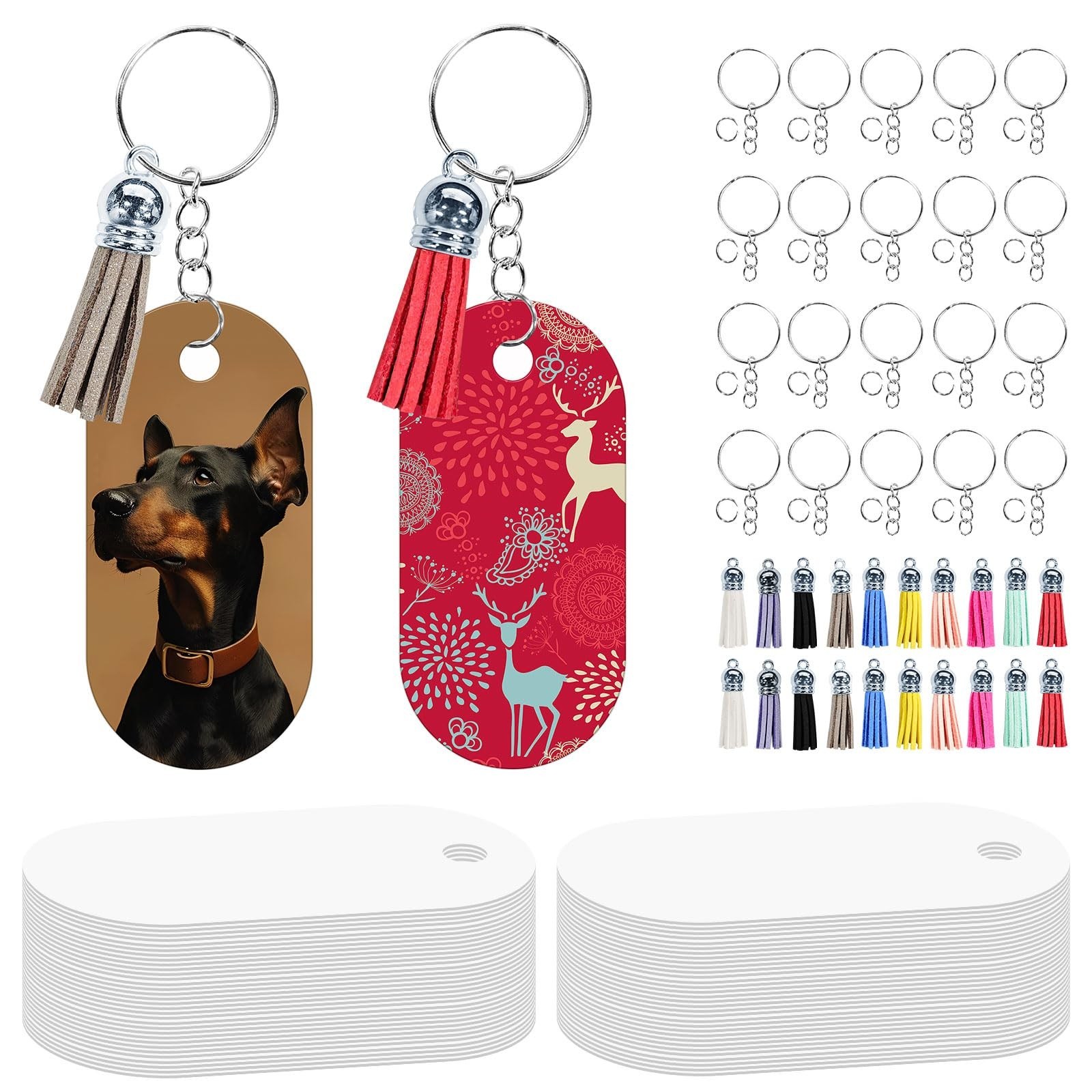 160 Pcs metal Sublimation Keychain Blanks Bulk,Double Sided Sublimation Blank...