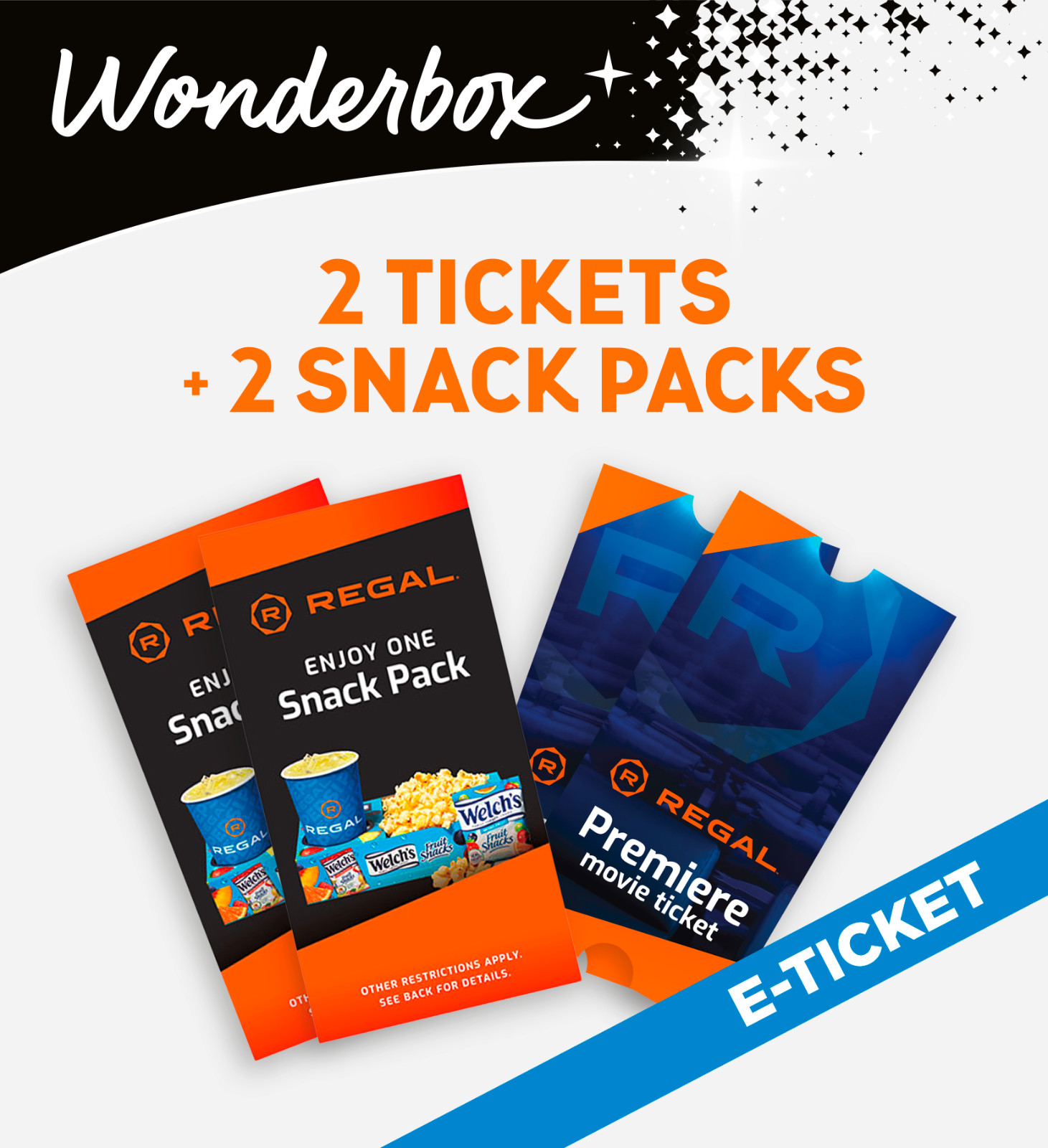 *Digital Tickets* REGAL 2 Premiere Movie Tickets + 2 Snack Packs