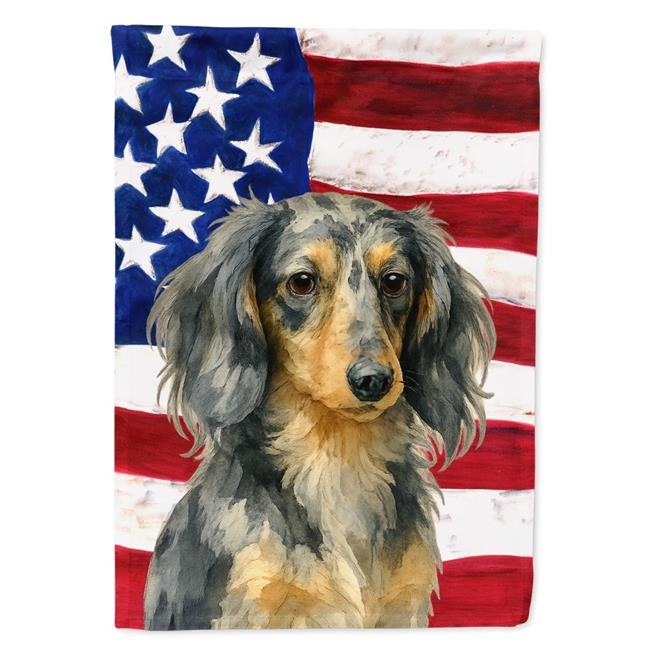 Carolines Treasures WDK6067CHF 40 x 28 in. Longhaired Dapple Dachshund Americ...