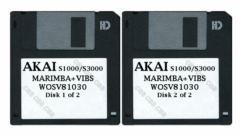 Akai S1000 / S3000 Set of Two Floppy Disks MARIMBA+VIBS WOSV81030