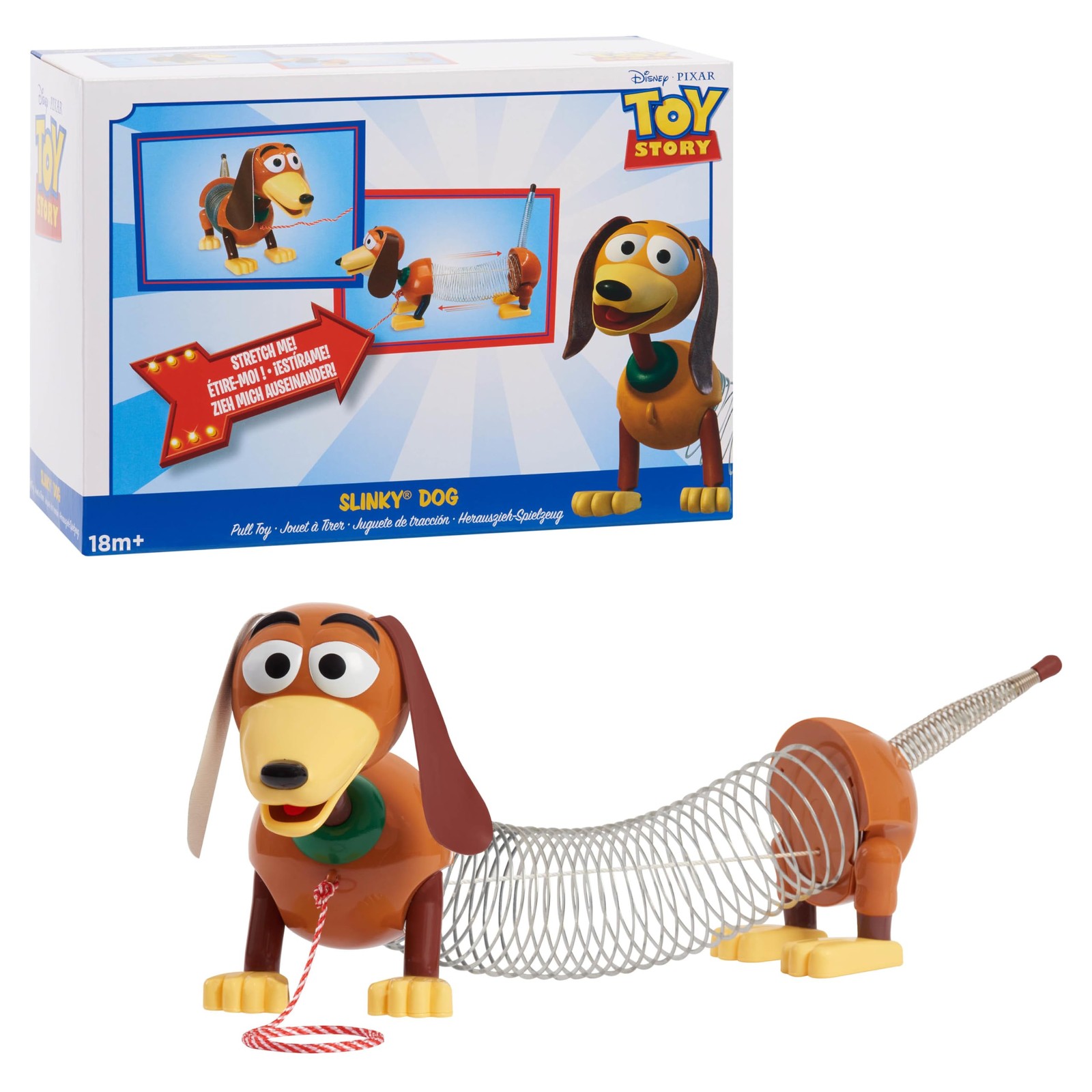 DisneyPixar's Toy Story Slinky Dog Pull Toy, Walking Small, Multi-color 