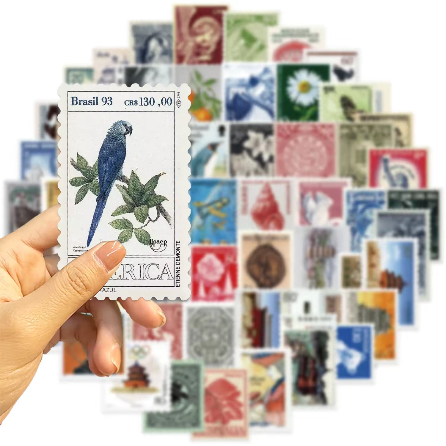 128pc Vintage Postage Stamp Stickers Aesthetic City Travel Retro Decor Scrapbook