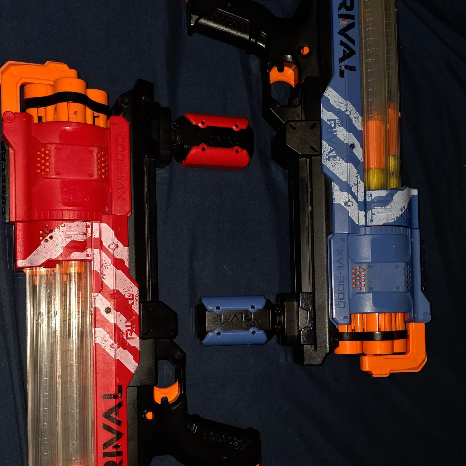 NERF Rival Artemis XVII-3000 Dart Guns Red Blue Set with Magazines Foam Balls