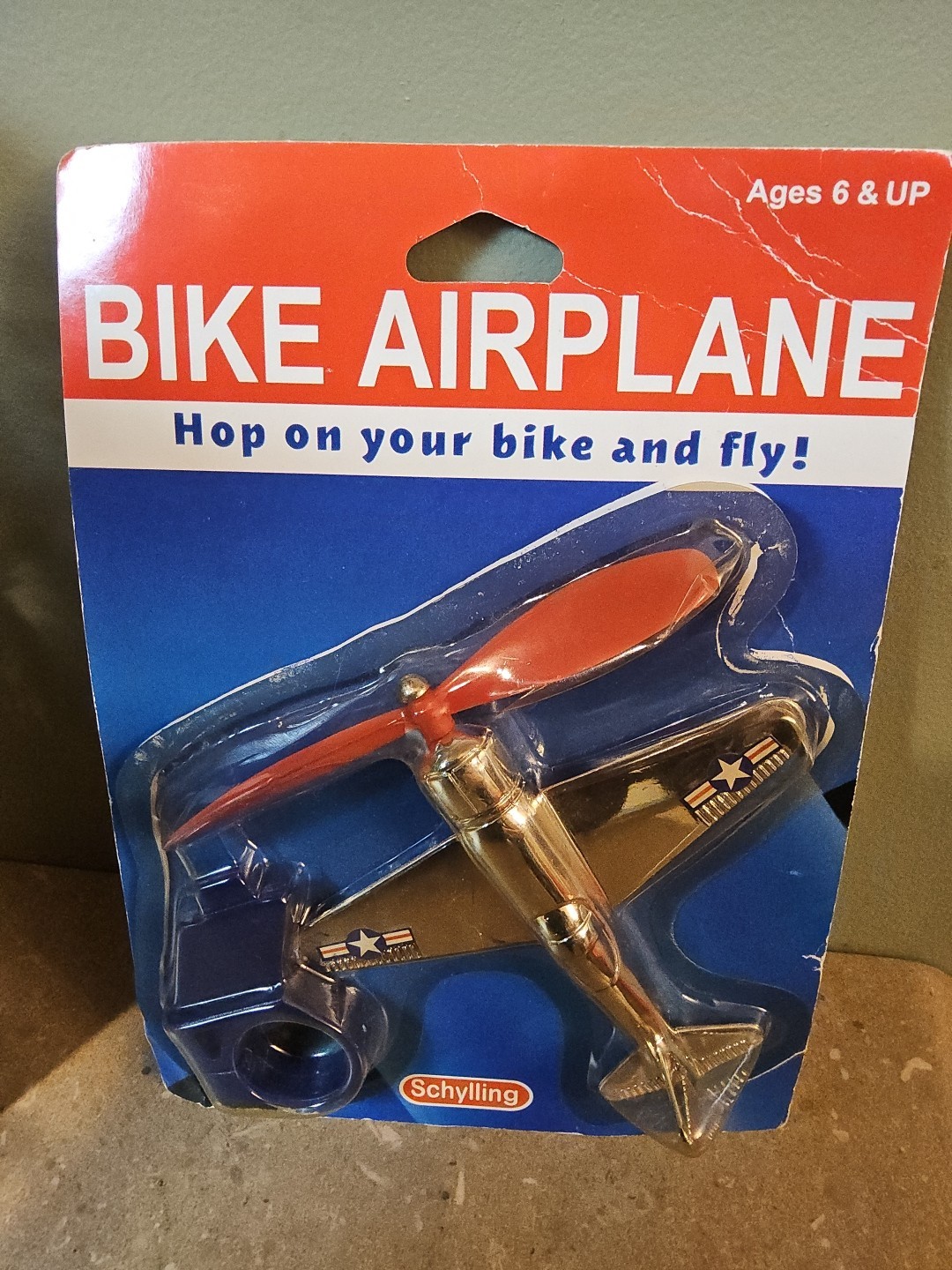 VINTAGE 2003 Bike Airplane for Handlebar with Spinning Propeller