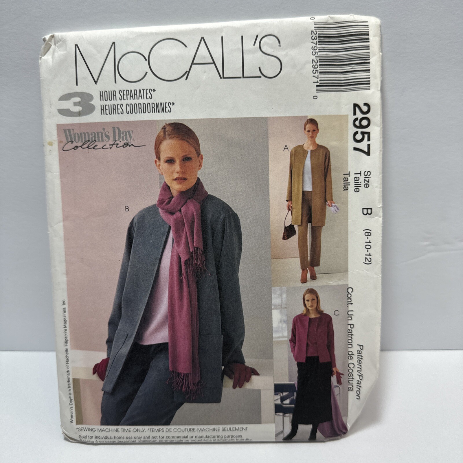 McCalls 2957 Misses Petite Jacket Pants Skirt Top Pattern 8-12 Uncut