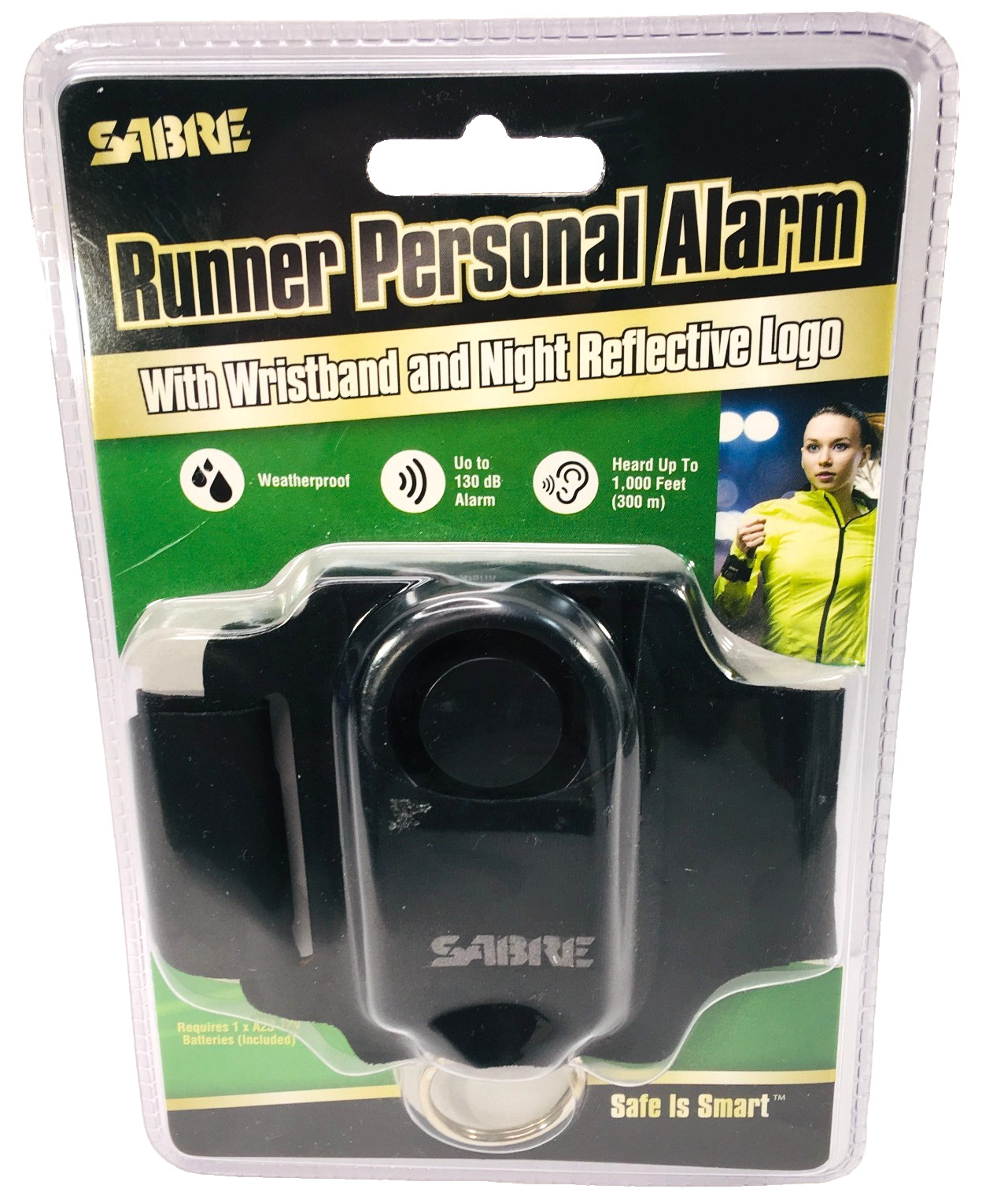 Sabre Weatherproof Runner Personal Alarm 130dB Reflective Strap RPA-02 Sealed