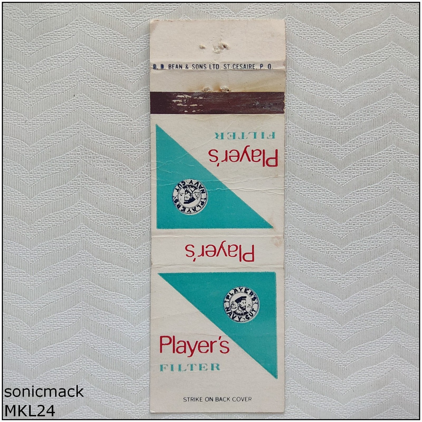 Player's Filter Navy Cut Cover Matchbook Label (MKL24)