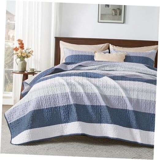  Queen Quilt Bedding Set Mineral Blue, 3 Queen(96"x90") 18 - Mineral Blue