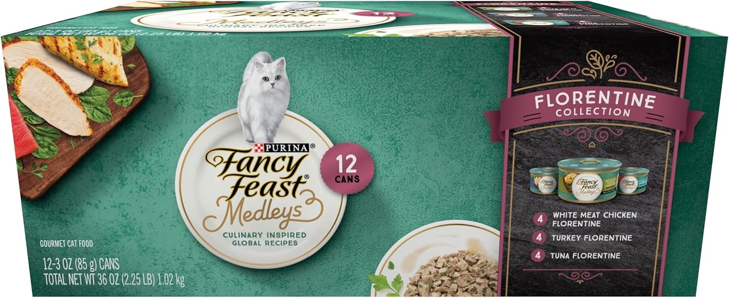 Purina Fancy Feast Wet Cat Food Medleys Florentine Wet Cat Food Variety Pack - (