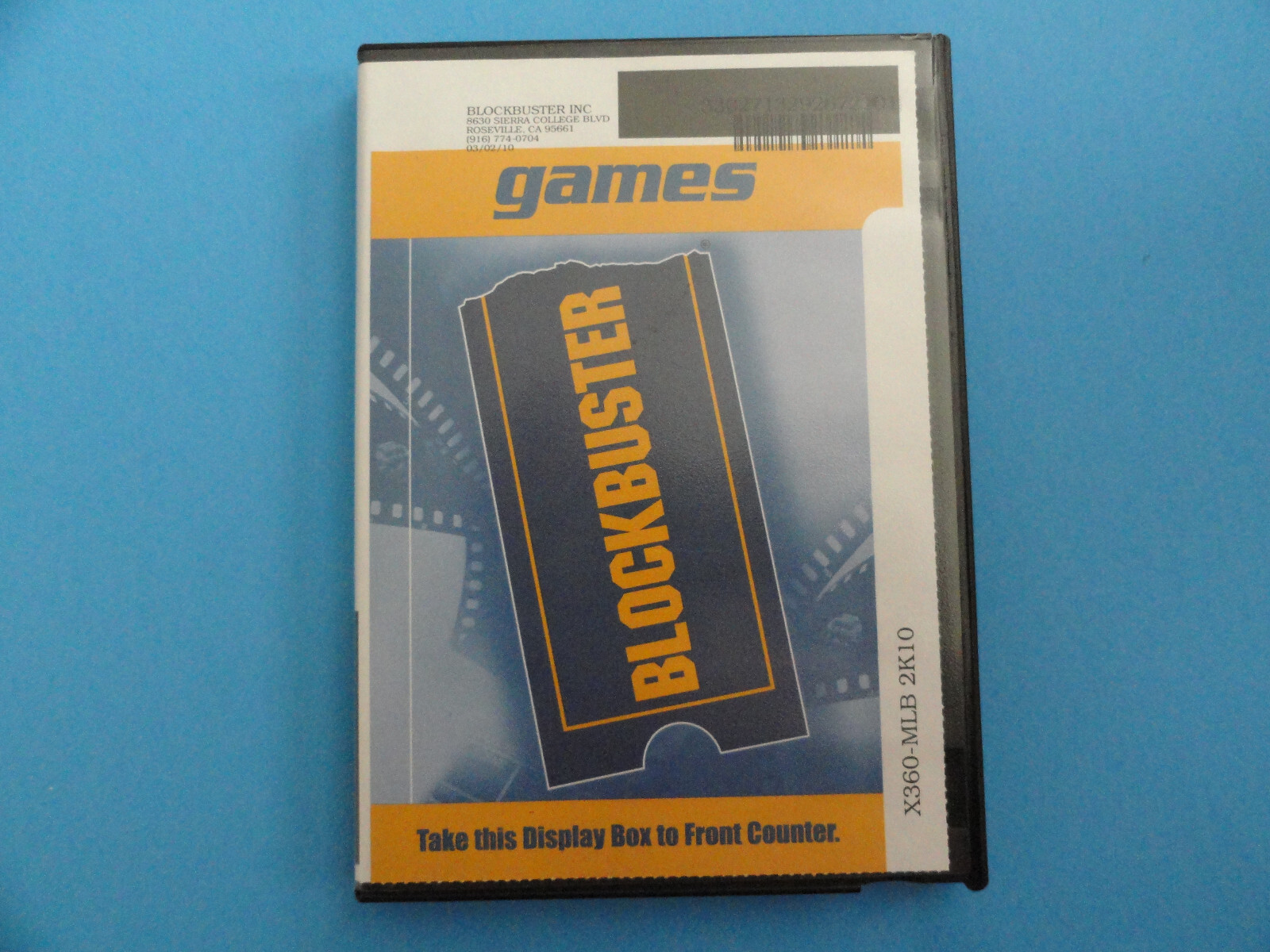 XBOX 360 MLB 2K10 BLOCKBUSTER VIDEO RENTAL CASE - NO GAME