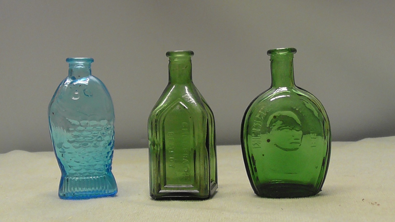 Vintage Lot of 3 Miniature 3 Inch Multi Color Glass Bottles